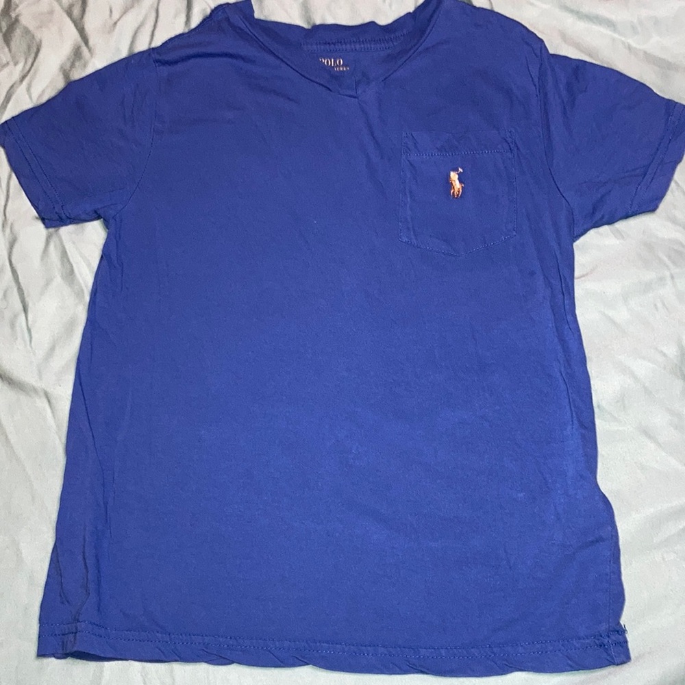 Boys Polo by Ralph Lauren Blue V-Neck Tee